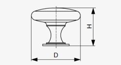Technický obrázek knopka Lene XR30, průměr 28 mm, staromosaz, značky Citterio Giulio