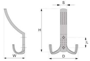 Technický obrázek věšáku Bubbles XL, matný nikl, značky ATM