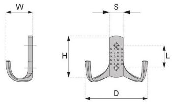 Technický obrázek věšáku Bubbles, broušený nikl, značky ATM