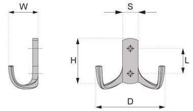 Technický obrázek věšáku Feelgood, matný chrom, značky ATM