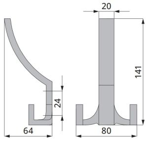 Technický obrázek věšáku Goodstyle XL, bílá matná, značky ATM
