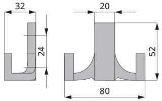 Technický obrázek věšáku Goodstyle, zlatá lesklá, značky ATM