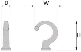 Technický obrázek věšáku Hema XL, zlatá lesklá, značky ATM