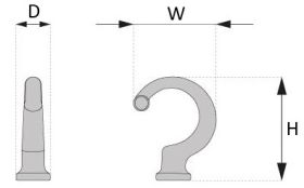 Technický obrázek věšáku Hema, starostříbro, značky ATM