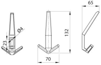 Technický obrázek věšáku Noma XL, černá matná