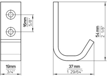 Technický obrázek věšáku Timothy 2314, černá matná PB12, značky Siro