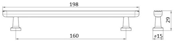 Technický obrázek úchytky Belisa 2587, černá matná PB12, značky Siro