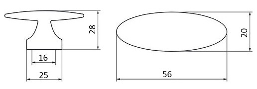 Technický obrázek knopka Constance 2441, lesklý antracit ZN16, značky Siro