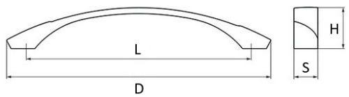 Technický obrázek úchytky Delphine 2414, antracit matný ZN68, značky Siro