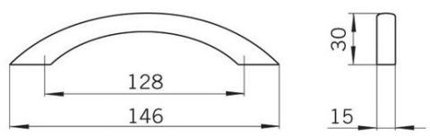 Technický obrázek úchytky Goldie 1029, lesklý chrom ZN1, značky Siro