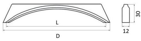 Technický obrázek úchytky Guccio 2341, lesklý chrom ZN1, značky Siro