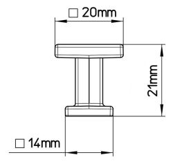 Technický obrázek knopka Keiko S 2506, nikl jemně broušený ZN21, značky Siro