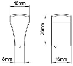 Technický obrázek knopka Lego 1499, matný nikl ZN4, značky Siro