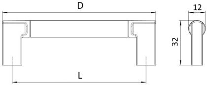 Technický obrázek úchytky Loire 2457, ušlechtilá ocel matná ZN27, značky Siro