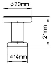 Technický obrázek knopka Melissa S 2505, nikl jemně broušený ZN21, značky Siro