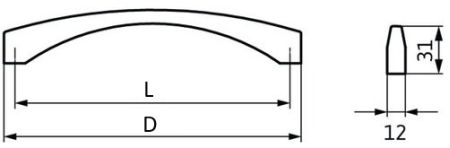 Technický obrázek úchytky Miki 2198, antik ocel efekt ZN63, značky Siro