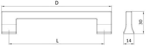 Technický obrázek úchytky Miranda 2526, černá matná PB12, značky Siro