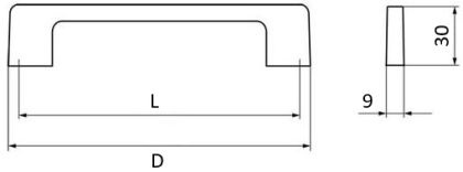 Technický obrázek úchytky Nadine 2027, lesklý chrom ZN1, značky Siro