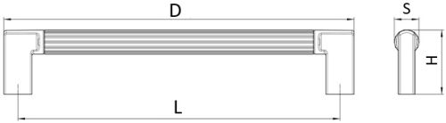 Technický obrázek úchytky Vendo 2591, černá matná PB12, značky Siro