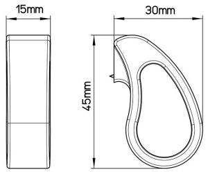 Technický obrázek knopka Carrie 2501, nikl jemně broušený ZN21, značky Siro