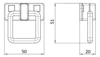 Technický obrázek knopka Lizzy 2473, černá matná PB12, značky Siro