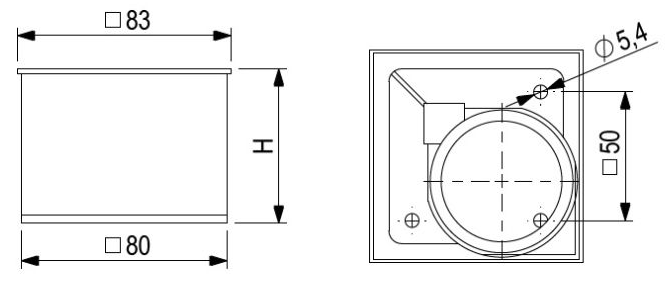 Technický obrázek - Nábytková nožička FA013, imitace nerezu