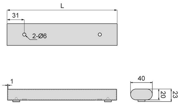 Technický obrázek - Nábytková nožička DN-744, lesklý chrom