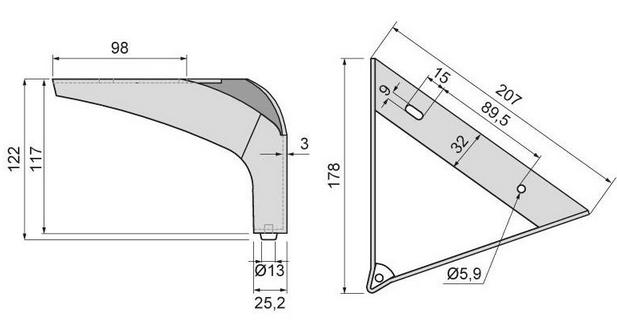 Technický obrázek - Nábytková nožička DN-721, lesklý chrom