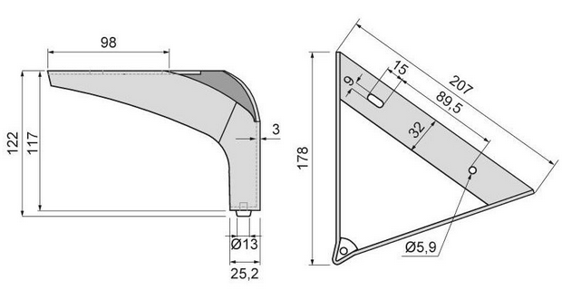 Technický obrázek - Nábytková nožička DN-721, černá