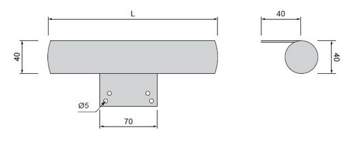 Technický obrázek - Nábytková nožička DN-745, lesklý chrom
