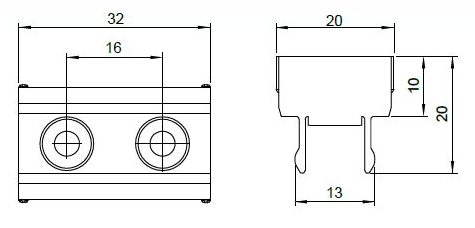 Technický obrázek - Upevňovací element pro nožičky FENNEL, nalepovací