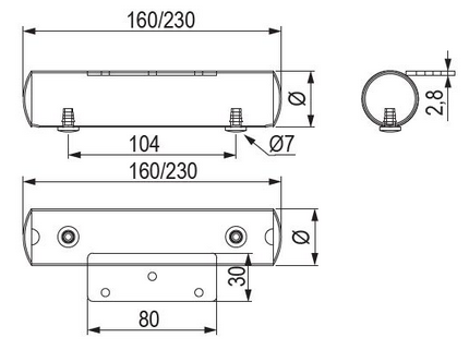 Technický obrázek - Nábytková nožička NN391, Ø50mm, chrom