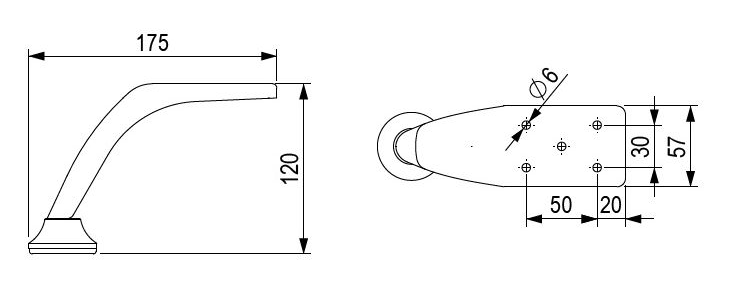 Technický obrázek - Nábytková nožička FS011, lesklý chrom