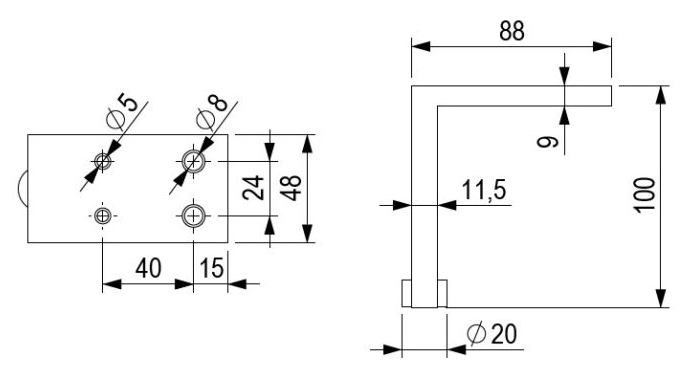 Technický obrázek - Nábytková nožička FA001, matný chrom