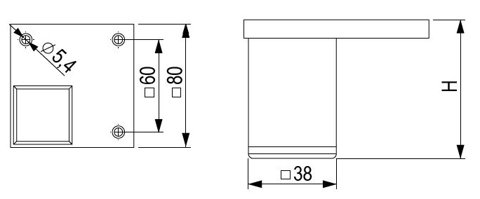 Technický obrázek - Nábytková nožička FA006, matný chrom