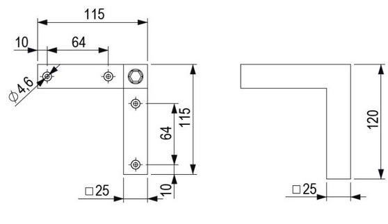 Technický obrázek - Nábytková nožička FP009, bílá matná