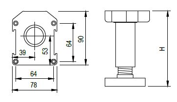 Technický obrázek - Rektifikační nožička, STRONG BIG