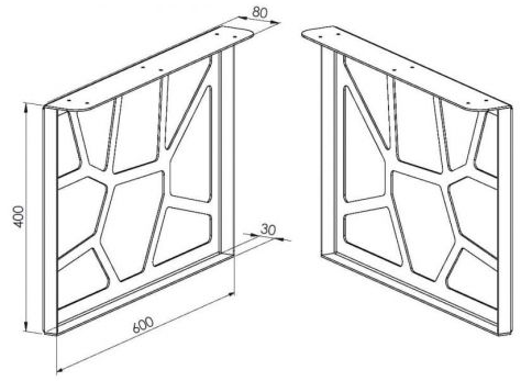 Technický obrázek Stolní podnož Prato Z-6891