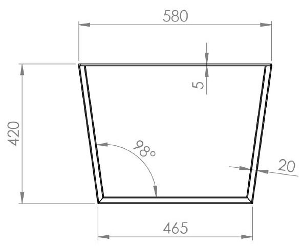 Technický obrázek Konferenční podnož Konvexní