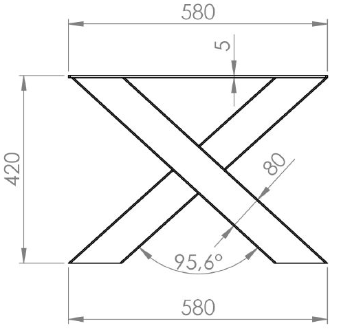Technický obrázek Konferenční podnož X