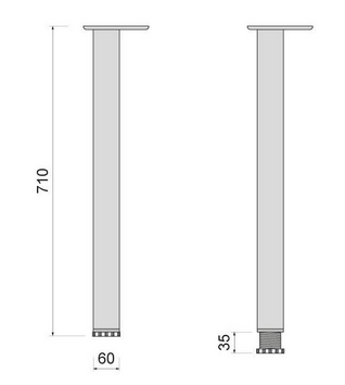 Technický obrázek stolová noha 60x60/710