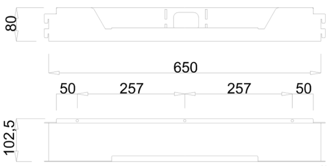 Technický obrázek Kabelový kanál ST951, stříbrný