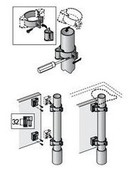 Technický obrázek Sada příchytů pro montáž krycí desky, pro 1 krycí desku