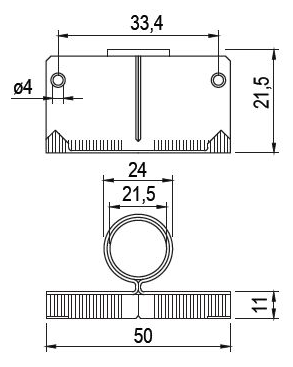 Technický obrázek rektifikační nožička P30