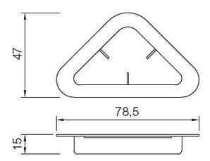 Technický obrázek Kluzák nastřelovací rohový, 15 mm