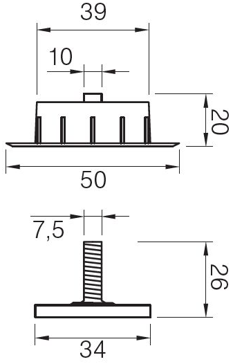 Technický obrázek Kluzák závrtný PR 23.40.22