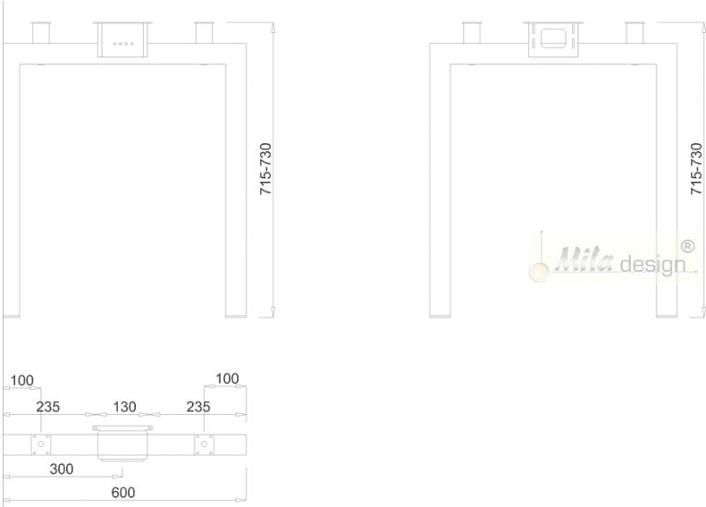 Technický obrázek Stolní podnož Quantum Q7106