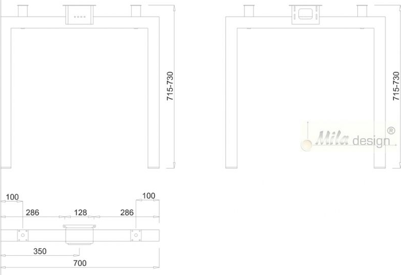 Technický obrázek Stolní podnož Quantum Q7107