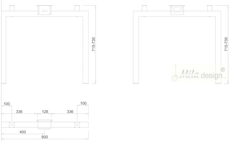 Technický obrázek Stolní podnož Quantum Q7108