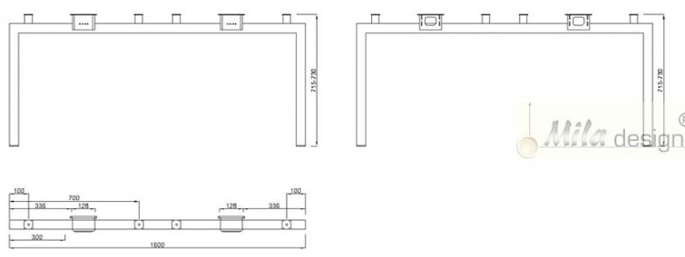 Technický obrázek Stolní podnož Quantum Q7116